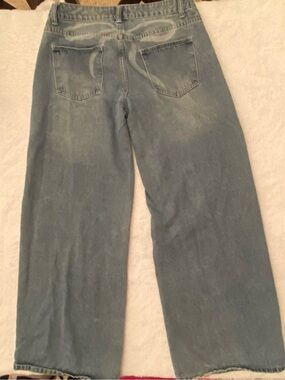 Edikted Light Blue Wide Leg Jeans